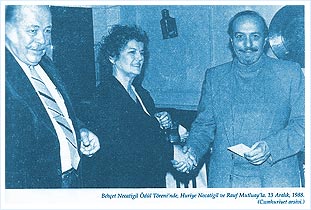 Behçet Necatigil Ödül Töreni'nde, Huriye Necatigil ve Rauf Mutluay'la